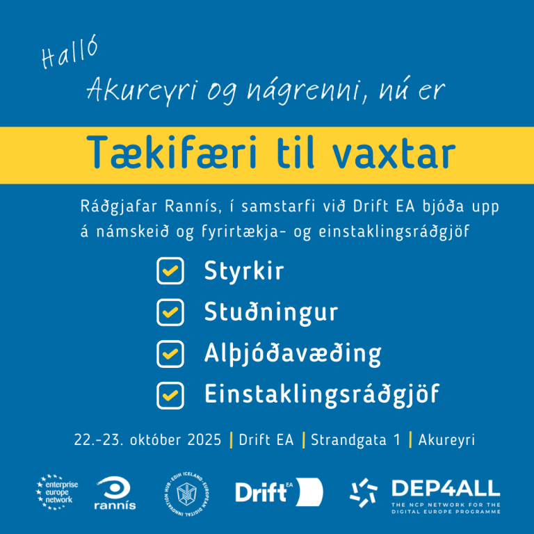 Námskeið á Akureyri 22-23 október 2025 fyrir lítil og meðastór fyrirtæki, frumkvöðla og fleiri á Norðurlandi.